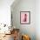 Glamour Cat in Pink-Fab Funky-Framed Art Print displayed on a wall