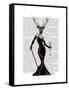 Glamour Deer in Black-Fab Funky-Framed Stretched Canvas