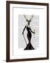 Glamour Deer in Black-Fab Funky-Framed Art Print