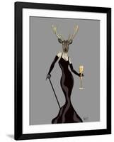 Glamour Deer in Black-Fab Funky-Framed Art Print