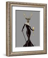 Glamour Deer in Black-Fab Funky-Framed Art Print