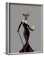 Glamour Deer in Black-Fab Funky-Framed Art Print