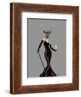 Glamour Deer in Black-Fab Funky-Framed Art Print