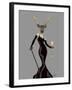 Glamour Deer in Black-Fab Funky-Framed Art Print