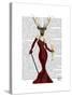 Glamour Deer in Marsala-Fab Funky-Stretched Canvas