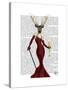 Glamour Deer in Marsala-Fab Funky-Stretched Canvas
