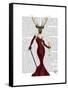 Glamour Deer in Marsala-Fab Funky-Framed Stretched Canvas