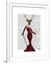 Glamour Deer in Marsala-Fab Funky-Framed Art Print