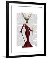 Glamour Deer in Marsala-Fab Funky-Framed Art Print