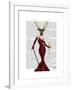 Glamour Deer in Marsala-Fab Funky-Framed Art Print