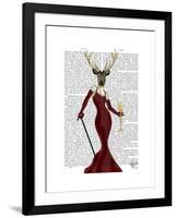 Glamour Deer in Marsala-Fab Funky-Framed Art Print