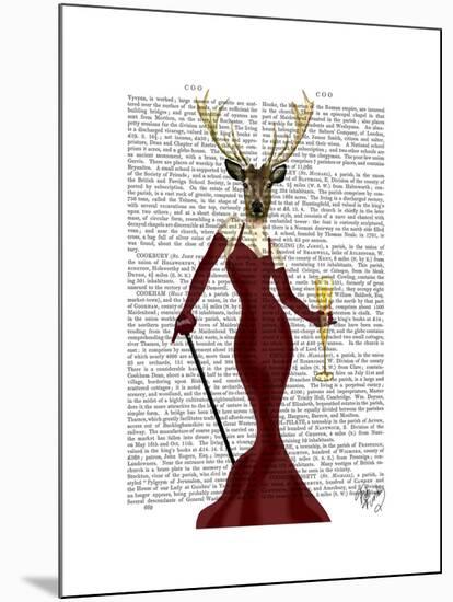 Glamour Deer in Marsala-Fab Funky-Mounted Art Print