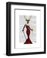 Glamour Deer in Marsala-Fab Funky-Framed Art Print