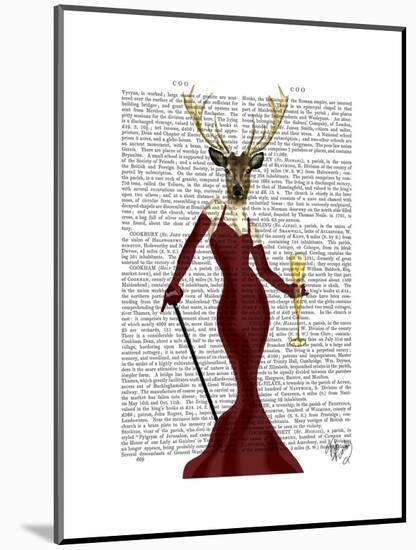 Glamour Deer in Marsala-Fab Funky-Mounted Art Print