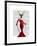 Glamour Deer in Red-Fab Funky-Framed Art Print