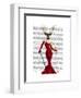 Glamour Deer in Red-Fab Funky-Framed Art Print