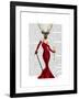 Glamour Deer in Red-Fab Funky-Framed Art Print