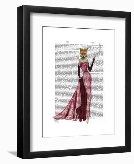 Glamour Fox in Pink-Fab Funky-Framed Art Print