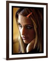 Glamour Model Jordan aka Katie Price Being Interviewed by Joan Burnie-null-Framed Photographic Print