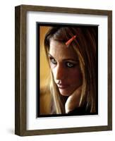 Glamour Model Jordan aka Katie Price Being Interviewed by Joan Burnie-null-Framed Photographic Print