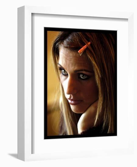 Glamour Model Jordan aka Katie Price Being Interviewed by Joan Burnie-null-Framed Photographic Print