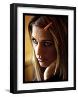 Glamour Model Jordan aka Katie Price Being Interviewed by Joan Burnie-null-Framed Photographic Print