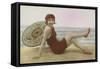 Glamour Postcard-English Photographer-Framed Stretched Canvas