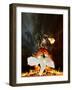 Glamour Woman in White Dress and Dragon-Netfalls-Framed Photographic Print