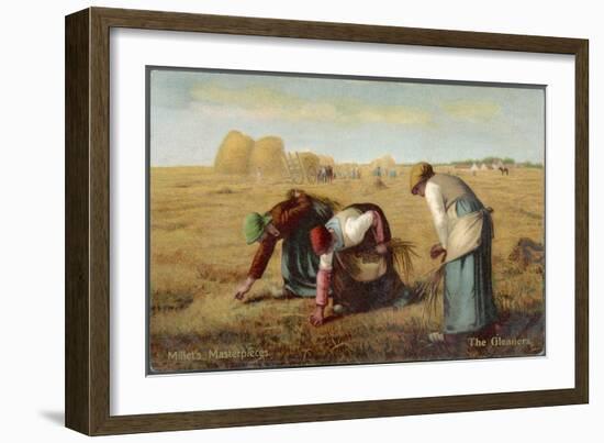 Glaneurs' Gleaning the Corn Field after the Crop Has Been Stored-null-Framed Art Print