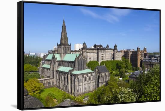 Glasgow Cathedral and Royal Infirmary, Glasgow, Scotland, United Kingdom, Europe-John Guidi-Framed Stretched Canvas