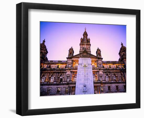 Glasgow City Chambers at Sunset, Glasgow, Scotland, United Kingdom, Europe-Jim Nix-Framed Photographic Print