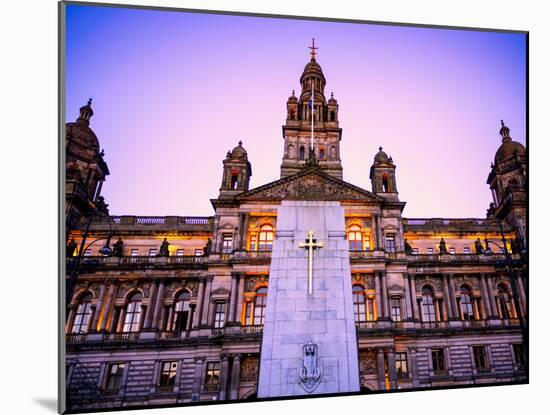 Glasgow City Chambers at Sunset, Glasgow, Scotland, United Kingdom, Europe-Jim Nix-Mounted Premium Photographic Print