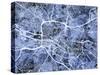 Glasgow City Street Map-Michael Tompsett-Stretched Canvas