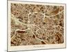 Glasgow City Street Map-Michael Tompsett-Mounted Art Print