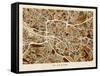 Glasgow City Street Map-Michael Tompsett-Framed Stretched Canvas