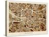 Glasgow City Street Map-Michael Tompsett-Stretched Canvas