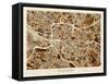 Glasgow City Street Map-Michael Tompsett-Framed Stretched Canvas