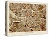 Glasgow City Street Map-Michael Tompsett-Stretched Canvas