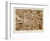 Glasgow City Street Map-Michael Tompsett-Framed Art Print