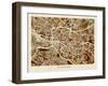 Glasgow City Street Map-Michael Tompsett-Framed Art Print