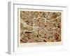 Glasgow City Street Map-Michael Tompsett-Framed Art Print