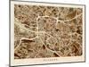 Glasgow City Street Map-Michael Tompsett-Mounted Art Print