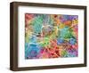 Glasgow City Street Map-Michael Tompsett-Framed Art Print