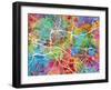 Glasgow City Street Map-Michael Tompsett-Framed Art Print