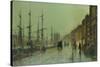 Glasgow Docks-John Atkinson Grimshaw-Stretched Canvas