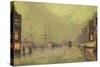 Glasgow Docks-John Atkinson Grimshaw-Stretched Canvas