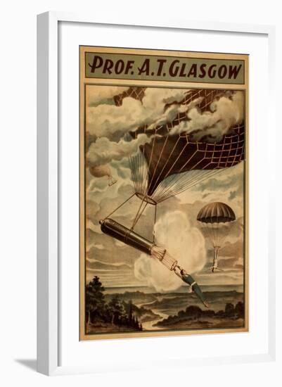 Glasgow Hot Air Balloon Circus Theatre Poster-Lantern Press-Framed Art Print