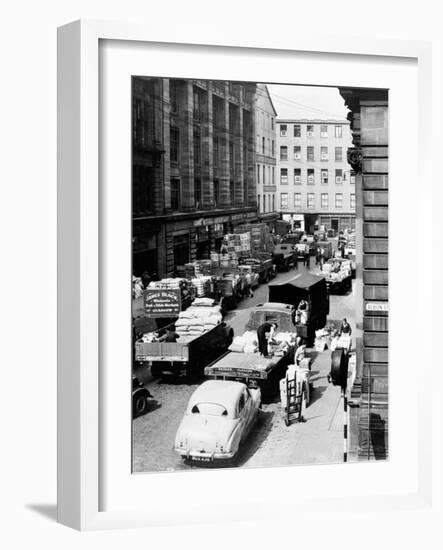 Glasgow Markets, Fruit Market Unloading, 1955-null-Framed Photographic Print