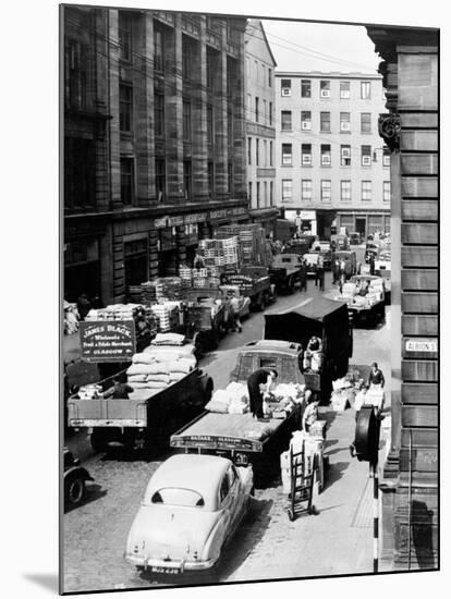 Glasgow Markets, Fruit Market Unloading, 1955-null-Mounted Photographic Print