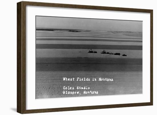 Glasgow, Montana - Wheat Fields-Lantern Press-Framed Art Print